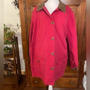 Vintage 90s LL Bean Quilted Chore/Barn Coat Red colored Women's XL